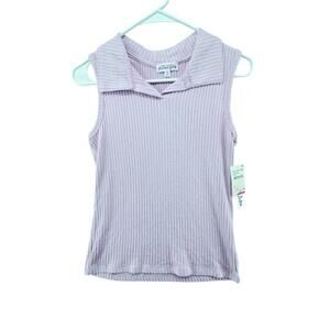 Ten Sixty Sherman Girls Shirt Top Size XL Lilac Purple Ribbed NEW Sleeveless
